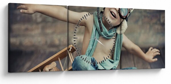 Tablou - Tânăr aviator (cu ceas) (90x30 cm)