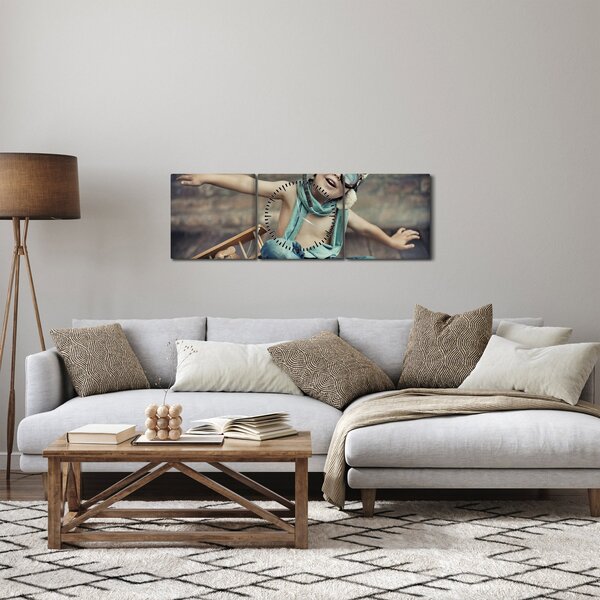 Tablou - Tânăr aviator (cu ceas) (90x30 cm)