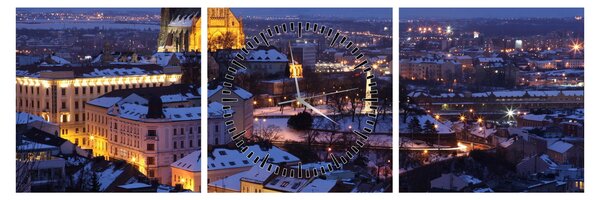 Tablou - Catedrala Sf. Peter și Paul, Brno, Republica Cehă (cu ceas) (90x30 cm)
