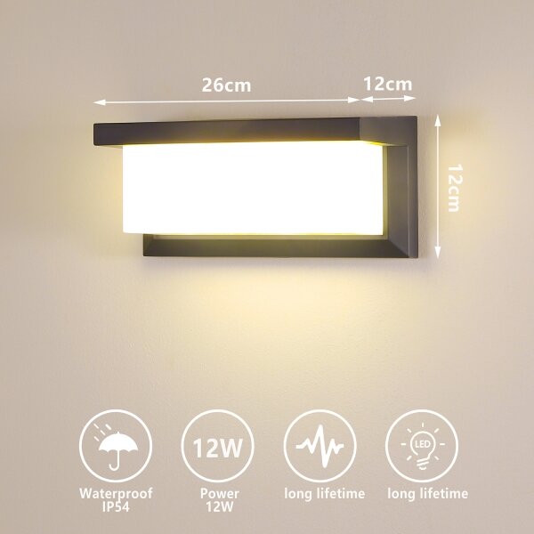 Aplică de exterior Brilagi BRICKY 12W/230V antracit IP54