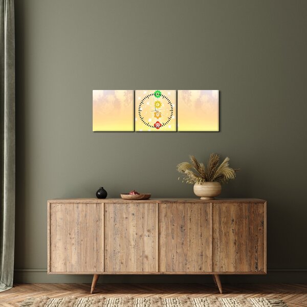 Tablou - Chakrele (cu ceas) (90x30 cm)
