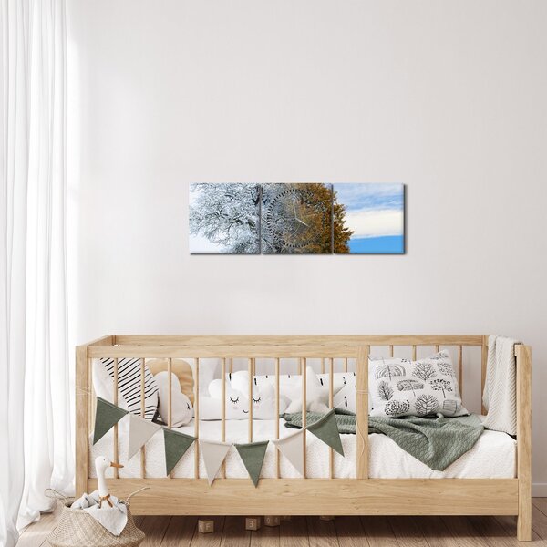 Tablou - Schimbarea anotimpurilor (cu ceas) (90x30 cm)