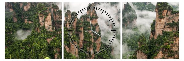 Tablou - Parcul Național Zhangjiajie, China (cu ceas) (90x30 cm)