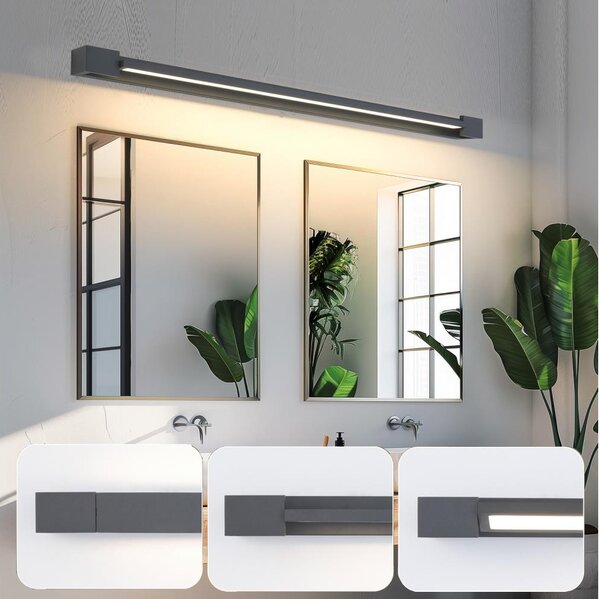 Brilagi-LED Lumină LED pentru oglindă de baie AQUA LINE, 36 W, 230 V, 120 cm, IP44, antracit