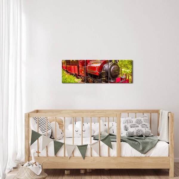 Tablou - Tren cu aburi (cu ceas) (90x30 cm)