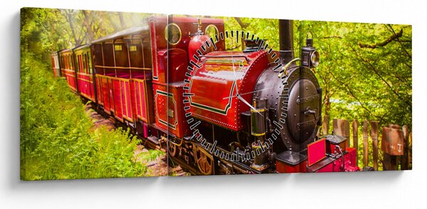 Tablou - Tren cu aburi (cu ceas) (90x30 cm)