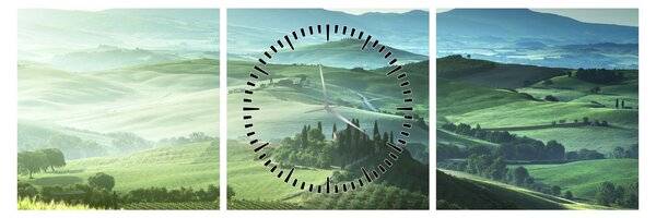 Tablou - Toscana, Italia (cu ceas) (90x30 cm)