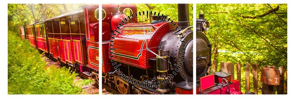 Tablou - Tren cu aburi (cu ceas) (90x30 cm)
