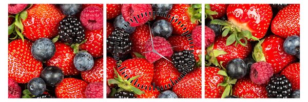 Tablou - Încărcătură de fructe (cu ceas) (90x30 cm)