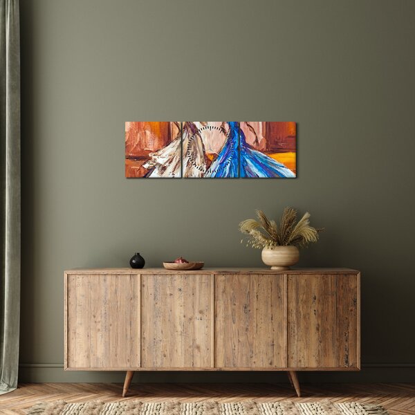 Tablou - Dansatoare, pictură în ulei (cu ceas) (90x30 cm)