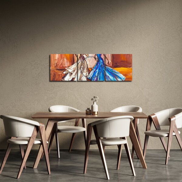 Tablou - Dansatoare, pictură în ulei (cu ceas) (90x30 cm)