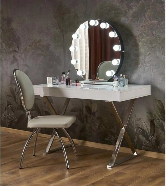Oglinda TORANO, argintiu, cu iluminare LED, 70x70 cm