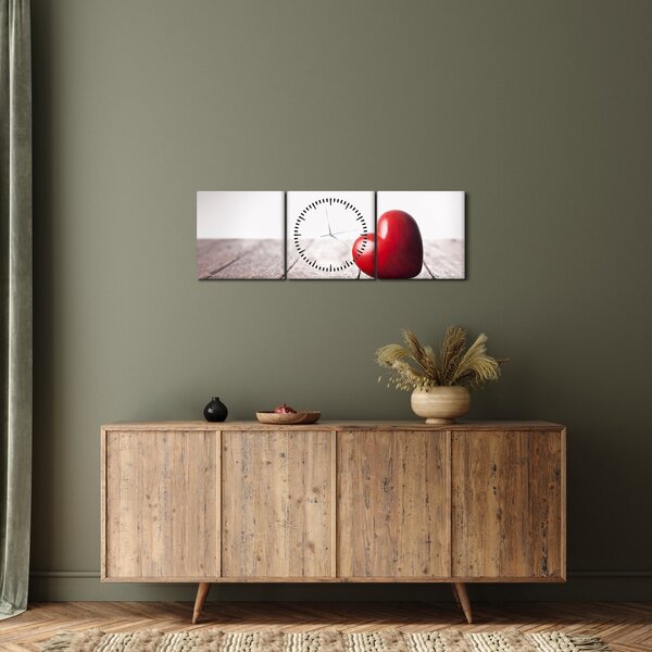 Tablou - Inima din lemn (cu ceas) (90x30 cm)