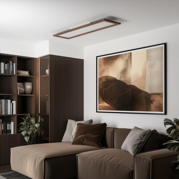 Brilagi - Corp de iluminat LED dimmabil SLIMFRAME WOOD, 58W, 230V, 124x34 cm, cu telecomandă