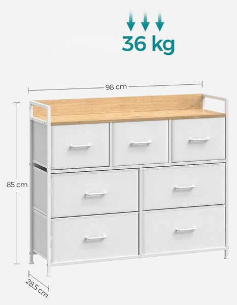 Comoda cu sertare FLEXIRO 98x85 cm, stejar/alb