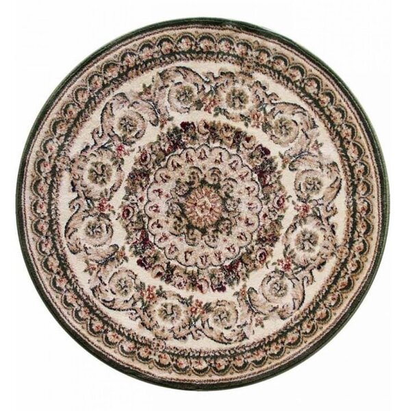 Model Lotos 539 130, Covor Rotund, Crem Verde Rotund, Verde, 100x100