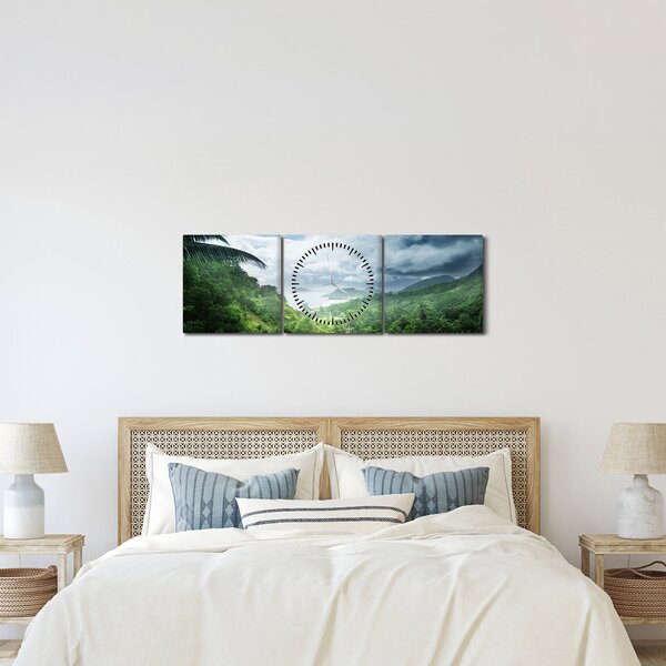 Tablou -Jungla din Seychelles (cu ceas) (90x30 cm)