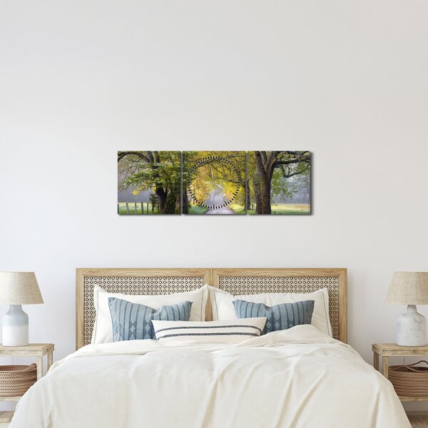Tablou - Smoky Mountains, Gatlinburg, SUA (cu ceas) (90x30 cm)