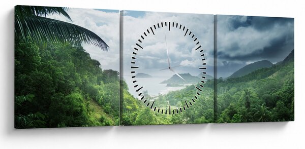 Tablou -Jungla din Seychelles (cu ceas) (90x30 cm)