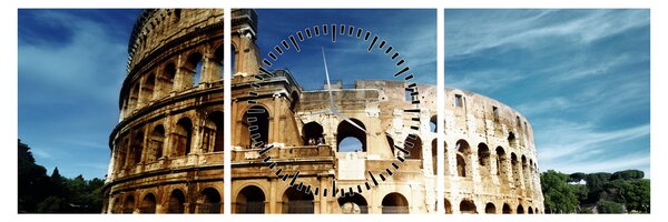 Tablou - Colosseum din Roma, Italia (cu ceas) (90x30 cm)