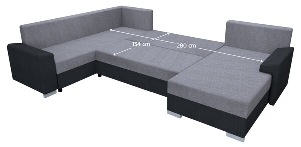 KONDELA Set canapea universală, gri închis / gri, ANDRES U UNI