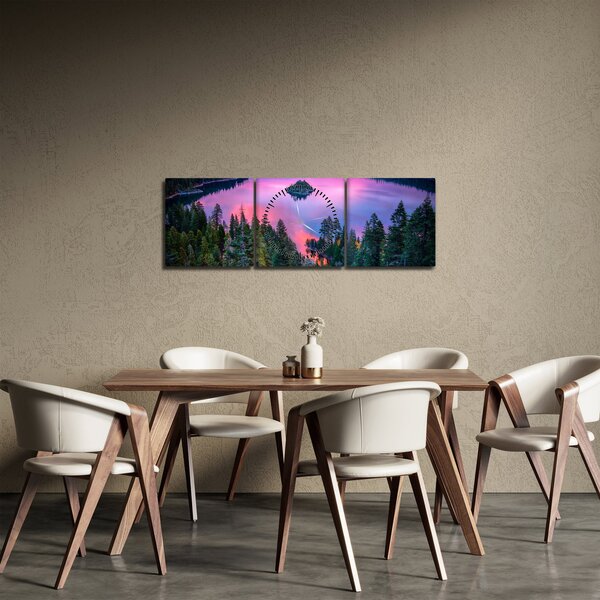 Tablou - Lacul Tahoe, Sierra Nevada, California, SUA (cu ceas) (90x30 cm)