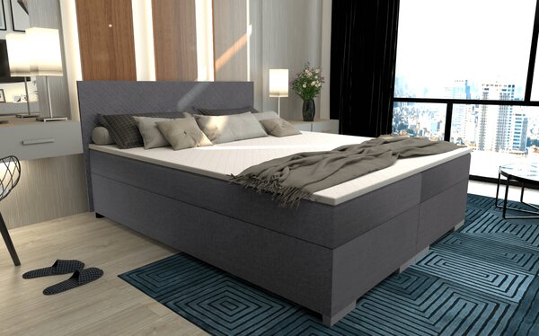 KONDELA Pat Boxspring, gri, 140x200, ADARA