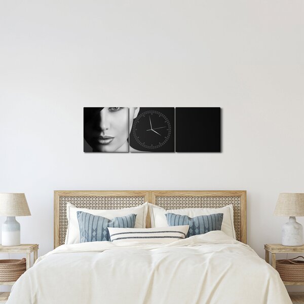 Tablou - Portretul femeii cu pălărie (cu ceas) (90x30 cm)