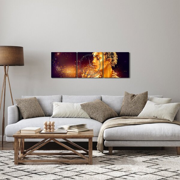 Tablou - Regina de aur (cu ceas) (90x30 cm)