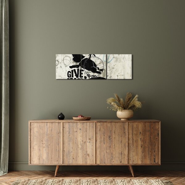 Tablou - Elefant deasupra solului (cu ceas) (90x30 cm)