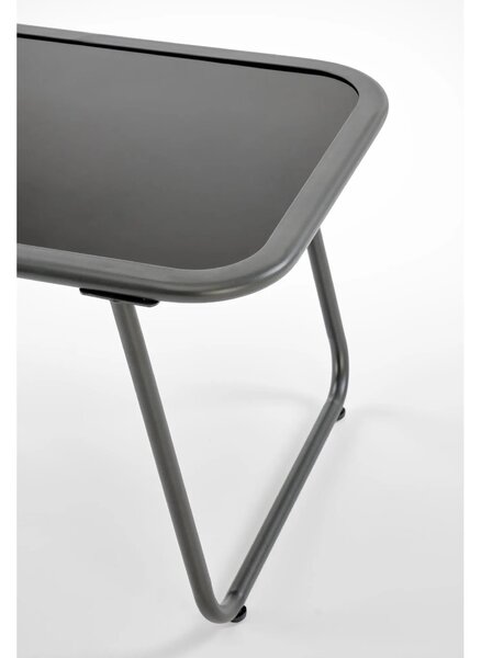 Set gradina HUDSON, gri/negru, stofa clasica/plasa/metal/sticla, cu ma