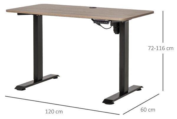 Vinsetto Birou Reglabil cu 4 Nivele de Înălțime, Design Anti-Coliziune, 120x60x72-116 cm, Negru | Aosom Romania