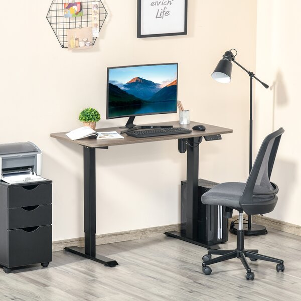Vinsetto Birou Reglabil cu 4 Nivele de Înălțime, Design Anti-Coliziune, 120x60x72-116 cm, Negru | Aosom Romania