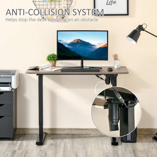 Vinsetto Birou Reglabil cu 4 Nivele de Înălțime, Design Anti-Coliziune, 120x60x72-116 cm, Negru | Aosom Romania