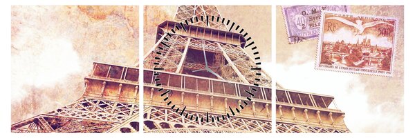 Tablou - Prriveliștea din Paris (cu ceas) (90x30 cm)