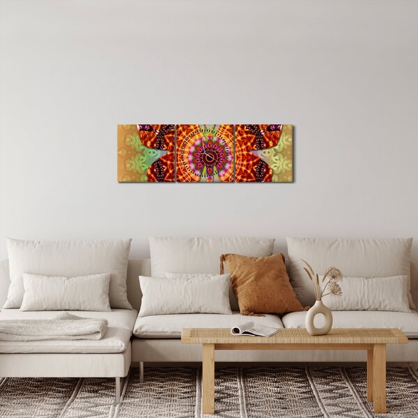 Tablou - Fluture etno (cu ceas) (90x30 cm)
