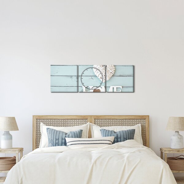 Tablou - I love home (cu ceas) (90x30 cm)