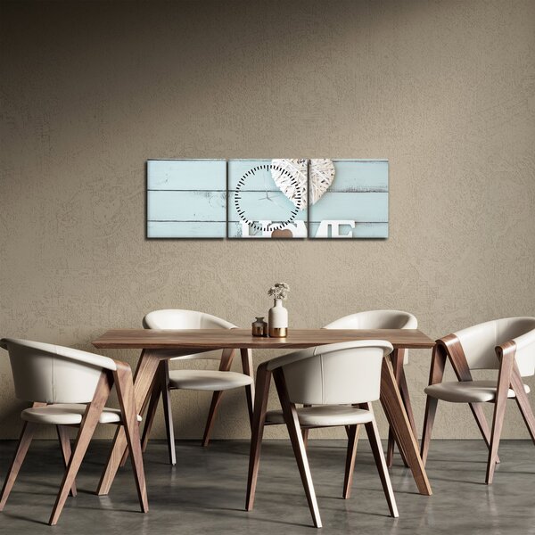 Tablou - I love home (cu ceas) (90x30 cm)