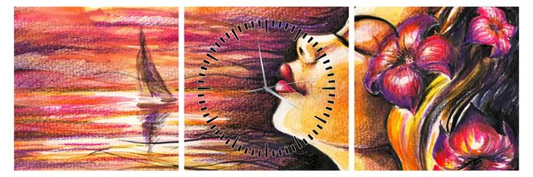 Tablou - Amintiri de vară (cu ceas) (90x30 cm)