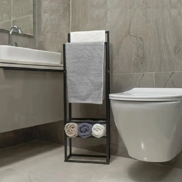 Suport prosop Vella, din metal pentru baie, 90 cm
