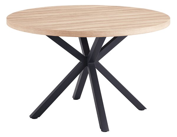 KONDELA Masă de sufragerie, stejar sonoma / negru, diametru 120 cm, MEDOR