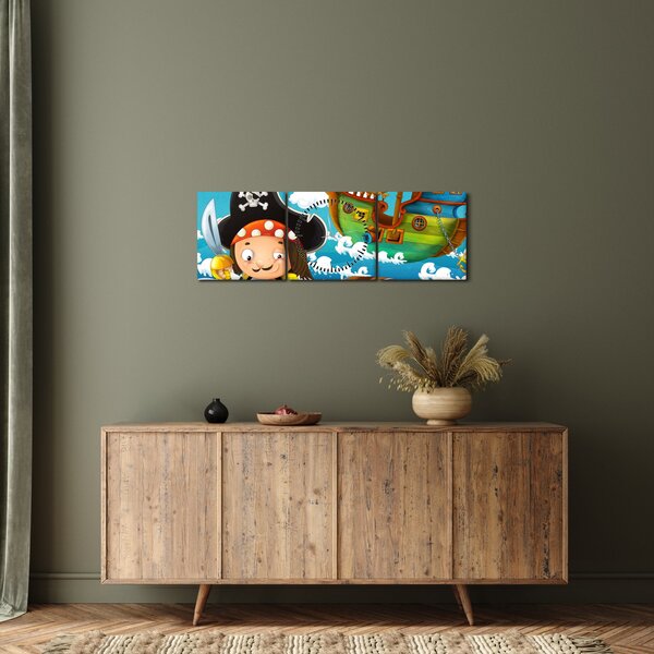 Tablou - Comoara piraților (cu ceas) (90x30 cm)