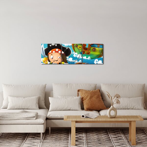 Tablou - Comoara piraților (cu ceas) (90x30 cm)