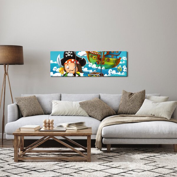 Tablou - Comoara piraților (cu ceas) (90x30 cm)