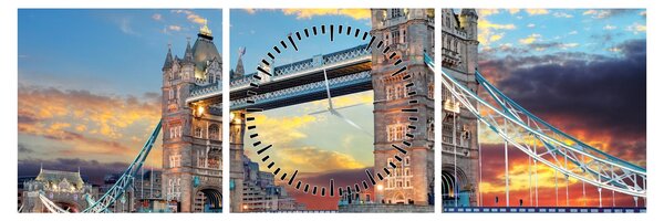 Tablou - Tower Bridge, Londra, Anglia (cu ceas) (90x30 cm)