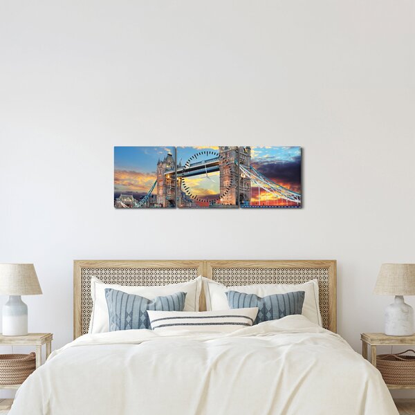 Tablou - Tower Bridge, Londra, Anglia (cu ceas) (90x30 cm)