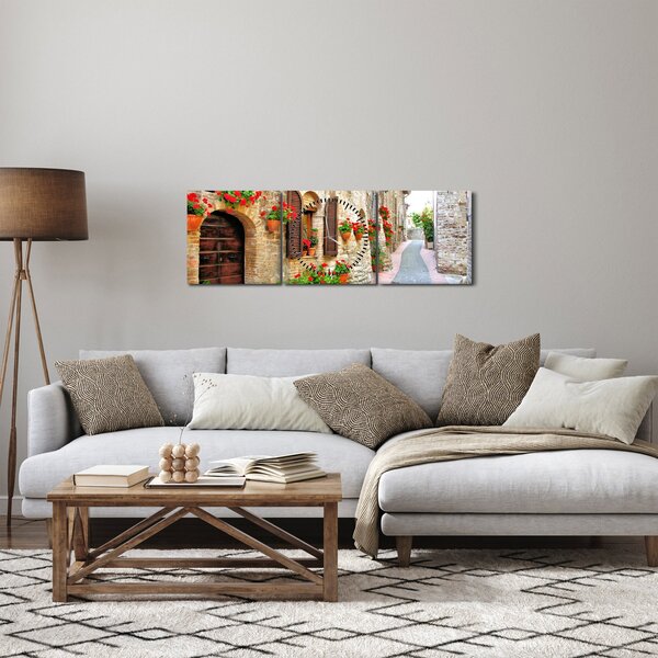 Tablou - Alee pitorească italiană (cu ceas) (90x30 cm)