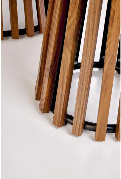 Masuta cafea MDF CARINA, bej cu efect de marmura/nuc, 80x46 cm