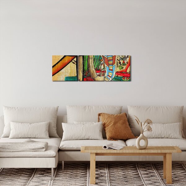 Tablou - Pictură egipteană (cu ceas) (90x30 cm)