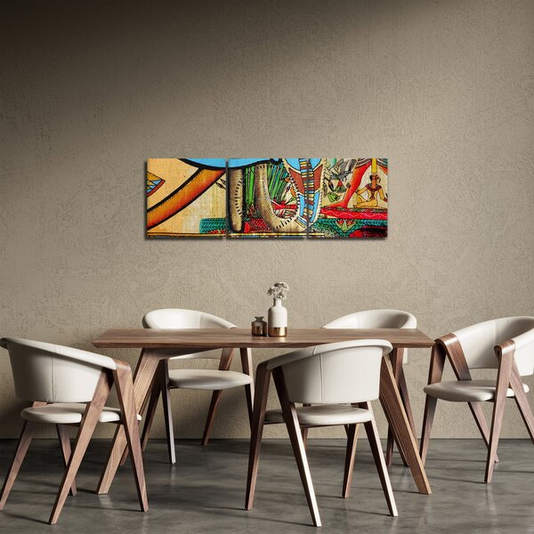 Tablou - Pictură egipteană (cu ceas) (90x30 cm)